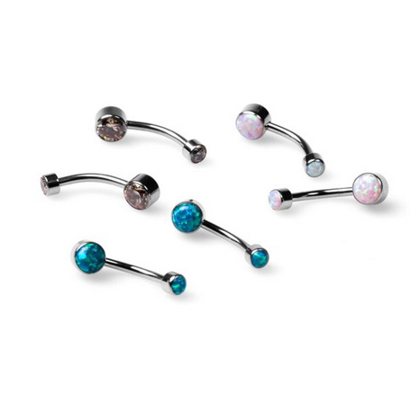 Inari Bezel Set Double Gem Navel