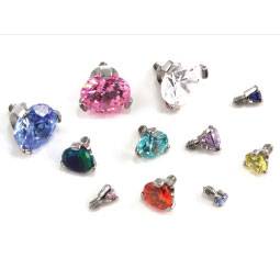 IS modèle titane Threaded 3 Prong Round Faceted Gem