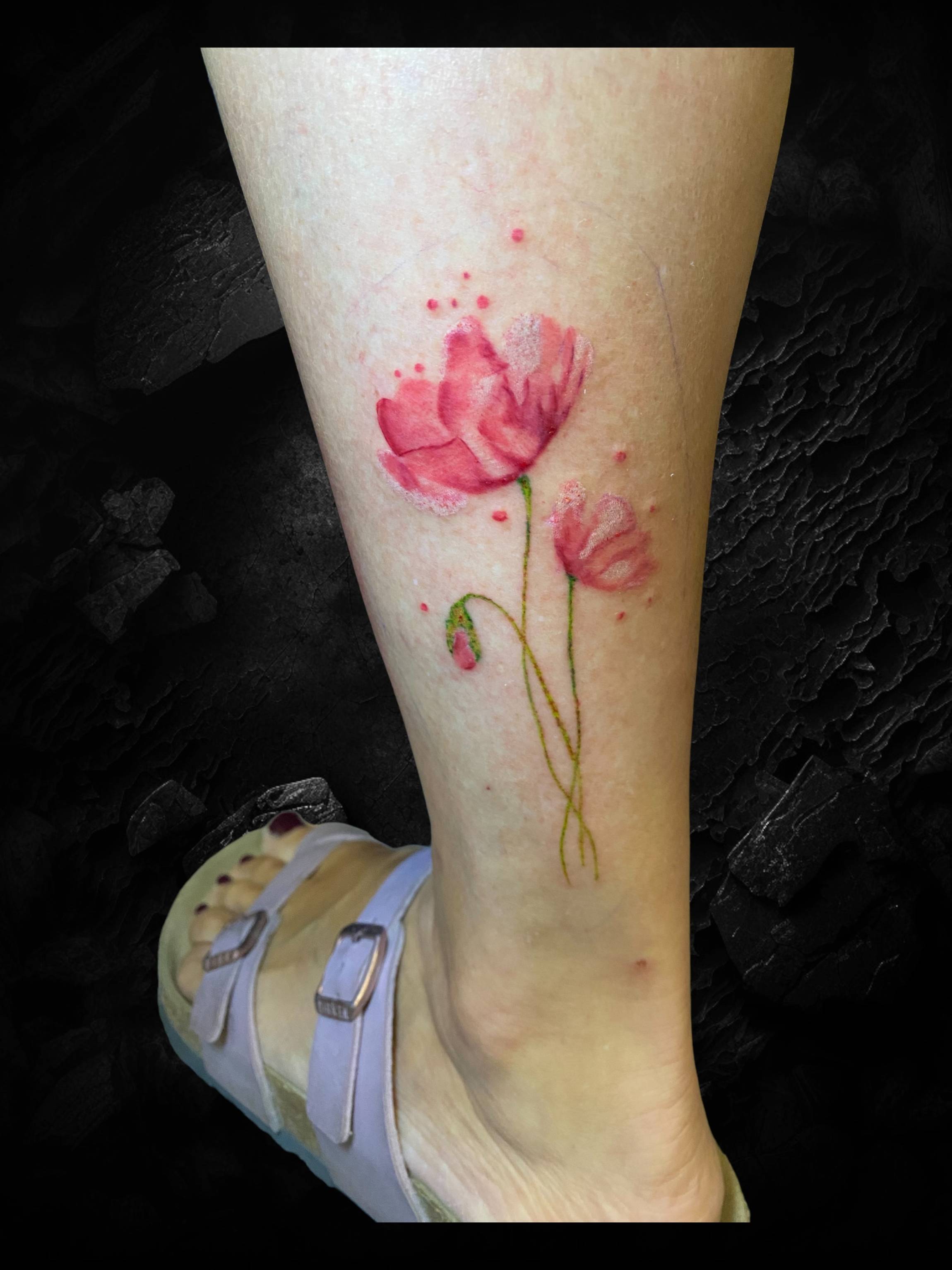 tattoo floral couleur